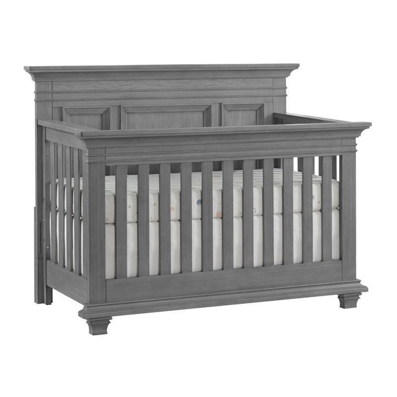 Dusk Gray Solid Wood 4-in-1 Convertible Crib