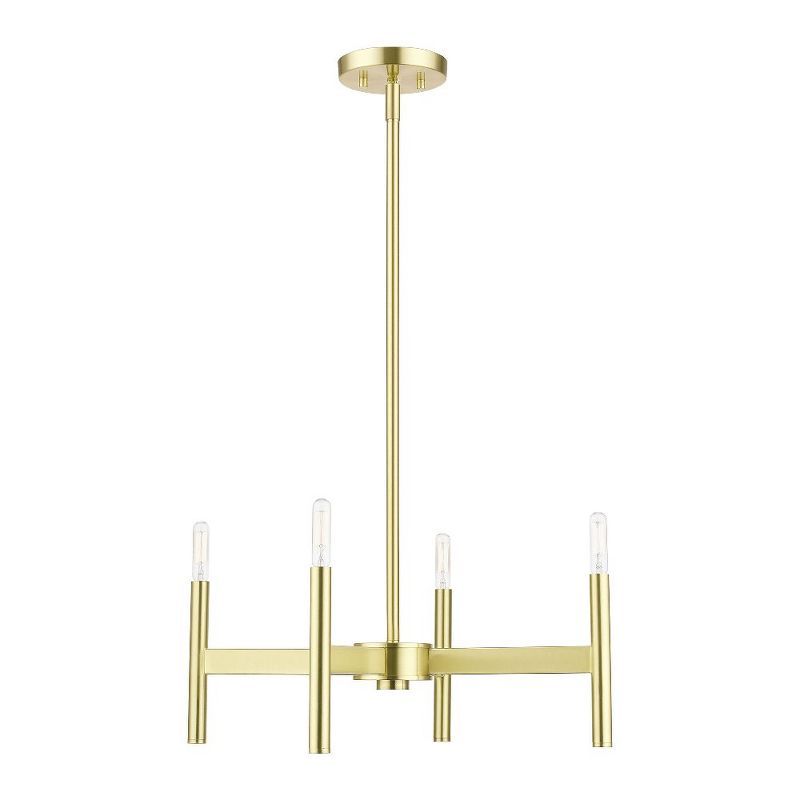 Copenhagen Satin Brass 4-Light Industrial Chandelier