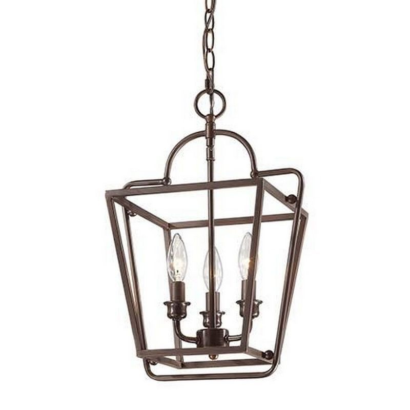 Elegant Rubbed Bronze 3-Light Pendant with Glass Accents