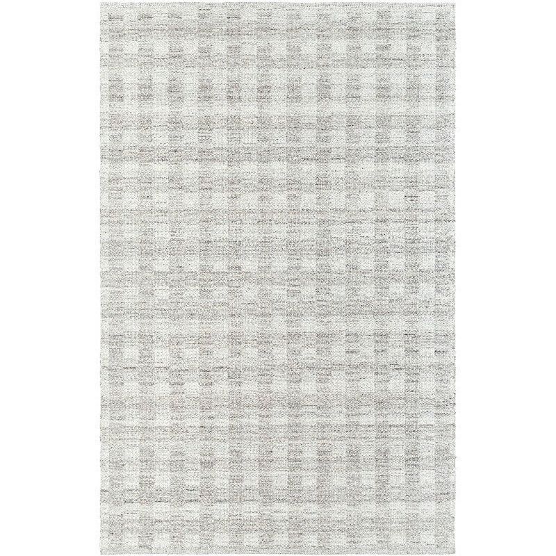 Handmade Rectangular Light Gray Wool Area Rug 3'6" x 5'6"