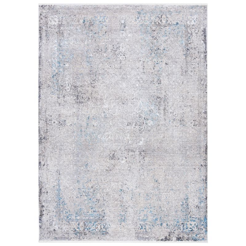 Gray Hand-Knotted Wool and Viscose Area Rug