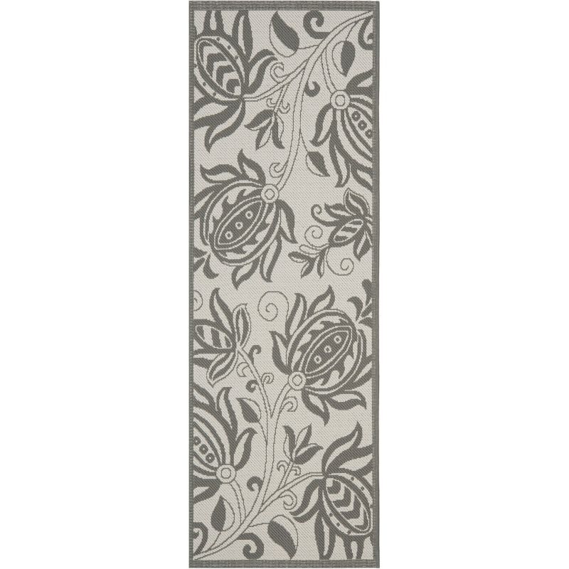 Reversible Easy-Care Synthetic Runner Rug in Light Grey/Anthracite - 2'3" X 6'7"