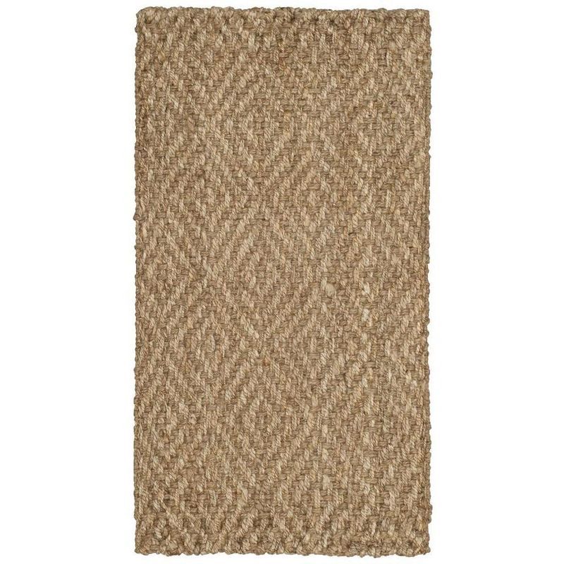 Hand-Knotted Geometric Wool Area Rug, Natural, 2' x 3'