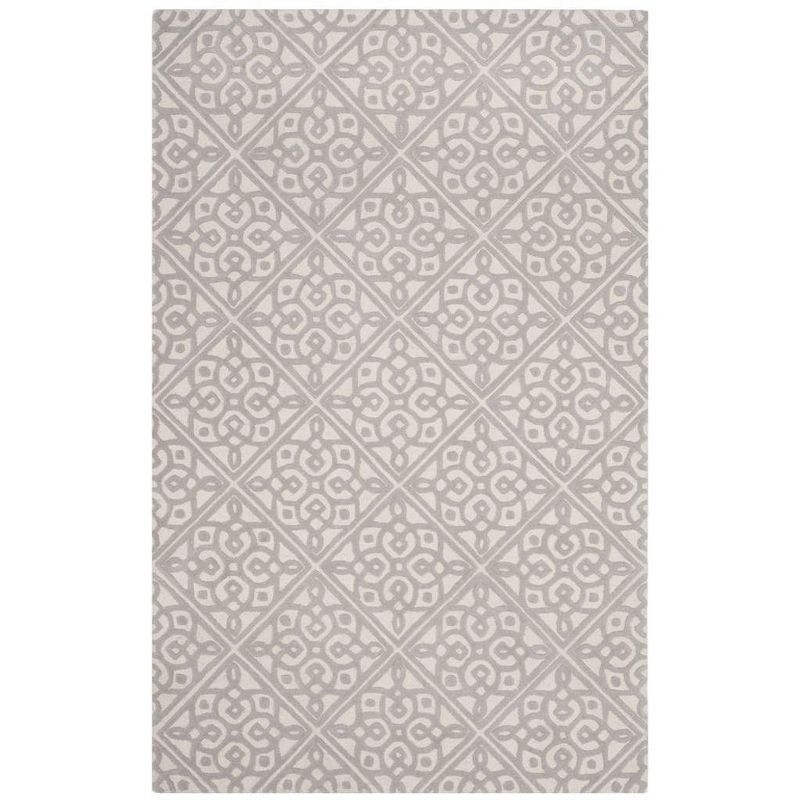 Ivory and Grey 4' x 6' Hand-Tufted Wool Area Rug