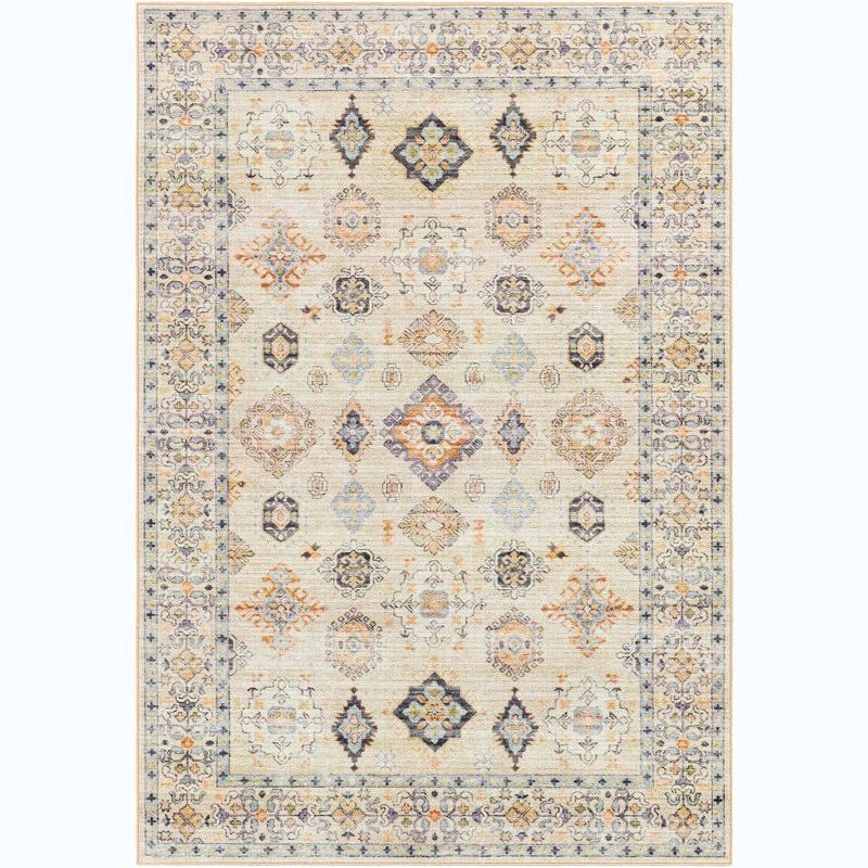 Park Forest Beige and Gray Washable Traditional Area Rug