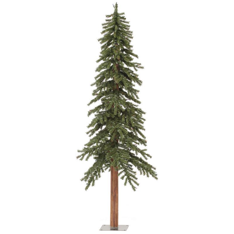 6' Natural Alpine Green PVC Artificial Christmas Tree with Pine Trunk