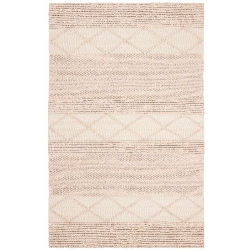 Beach House Beige Hand-Tufted Wool Area Rug 5' x 8'