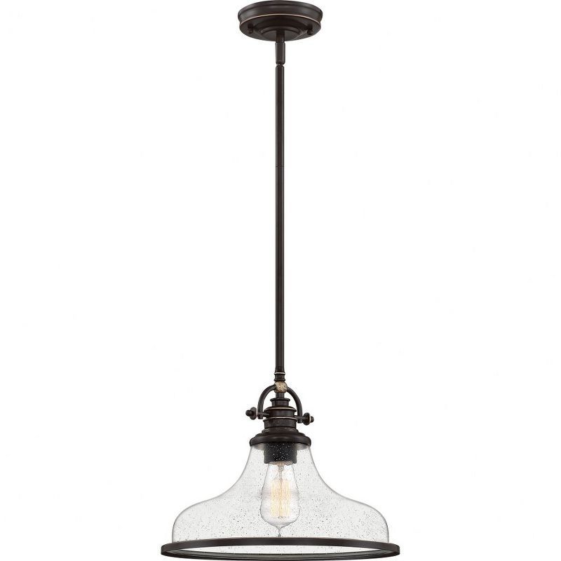 Palladian Bronze Seedy Glass 13.5" Pendant Light