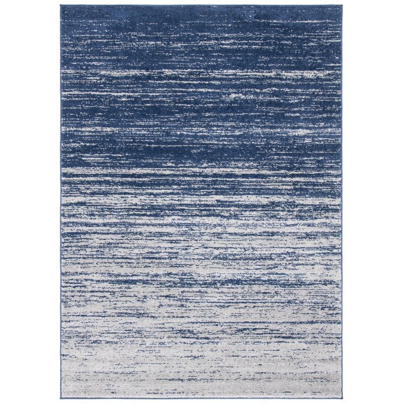 Handmade Navy and Grey Ombre Square Synthetic Rug