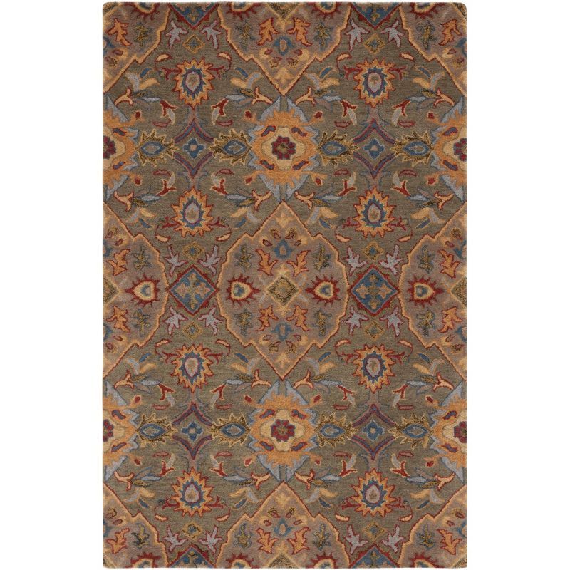 Handmade Heritage Green and Yellow Tufted Wool Area Rug 8' x 10'