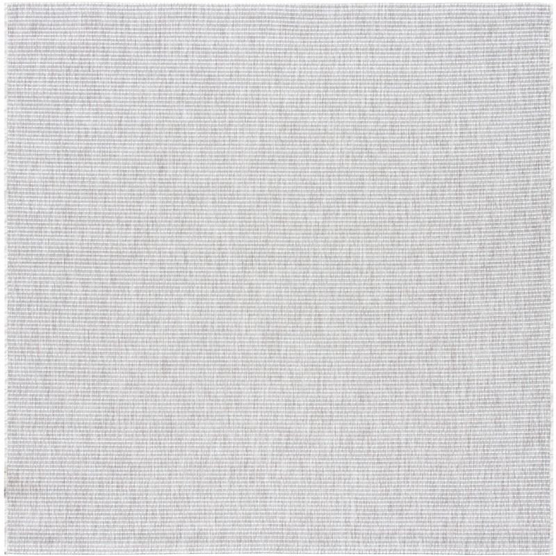 Ivory and Grey Square Synthetic Indoor/Outdoor Area Rug