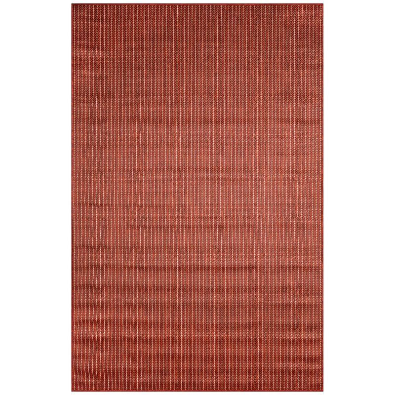 Chili Red Flat Woven Square Indoor/Outdoor Area Rug