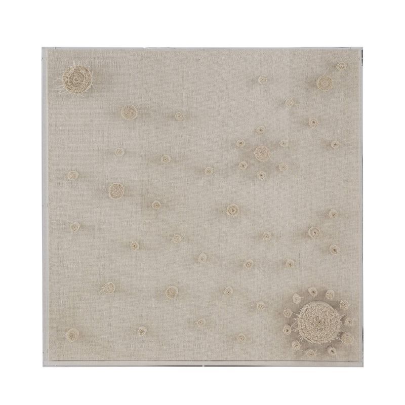 Beige 24" 3D Spiral Fabric Shadowbox Wall Art