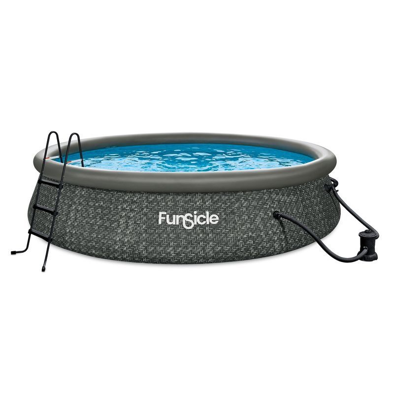 Funsicle 14ft Gray PVC Round Above Ground Pool with Pump