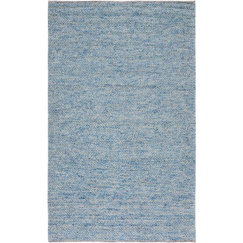 Handmade Blue Wool and Cotton Tufted 10' x 14' Area Rug