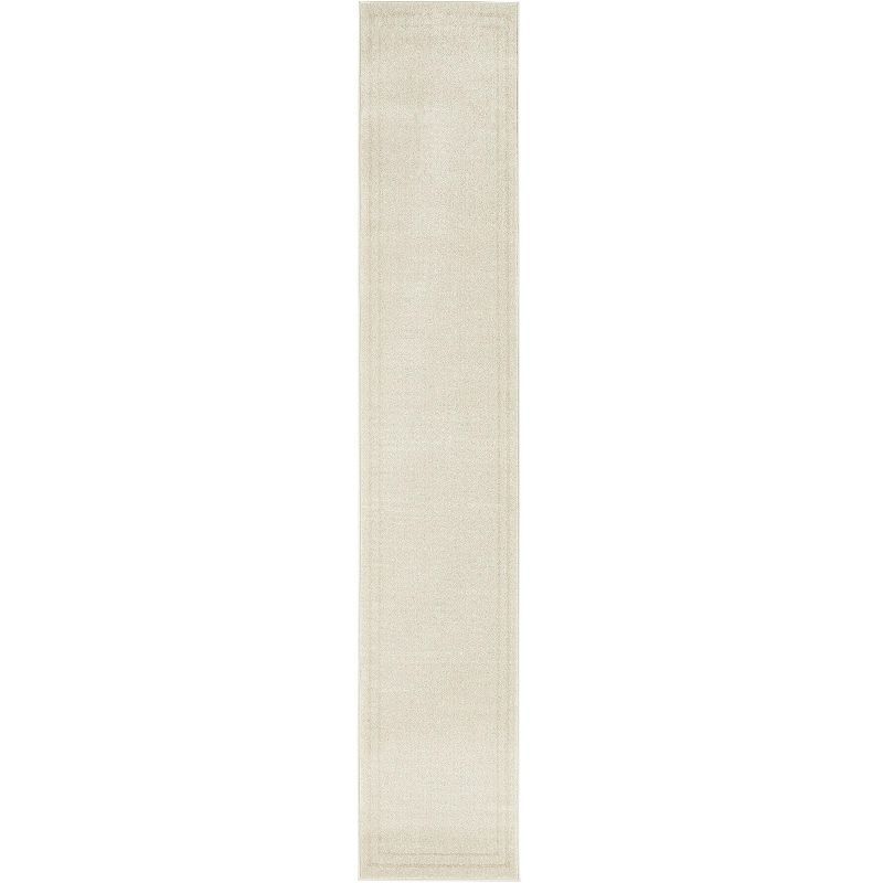 Ivory Gold Synthetic Runner Rug with Latex Backing