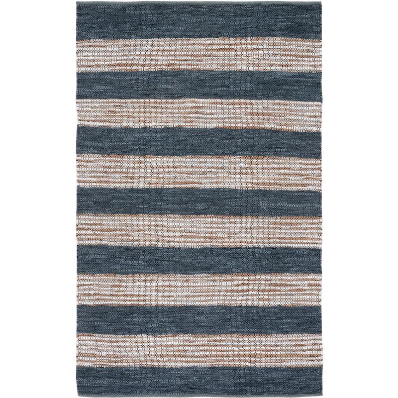 Handmade Dark Grey and Natural Cowhide 8' x 10' Area Rug