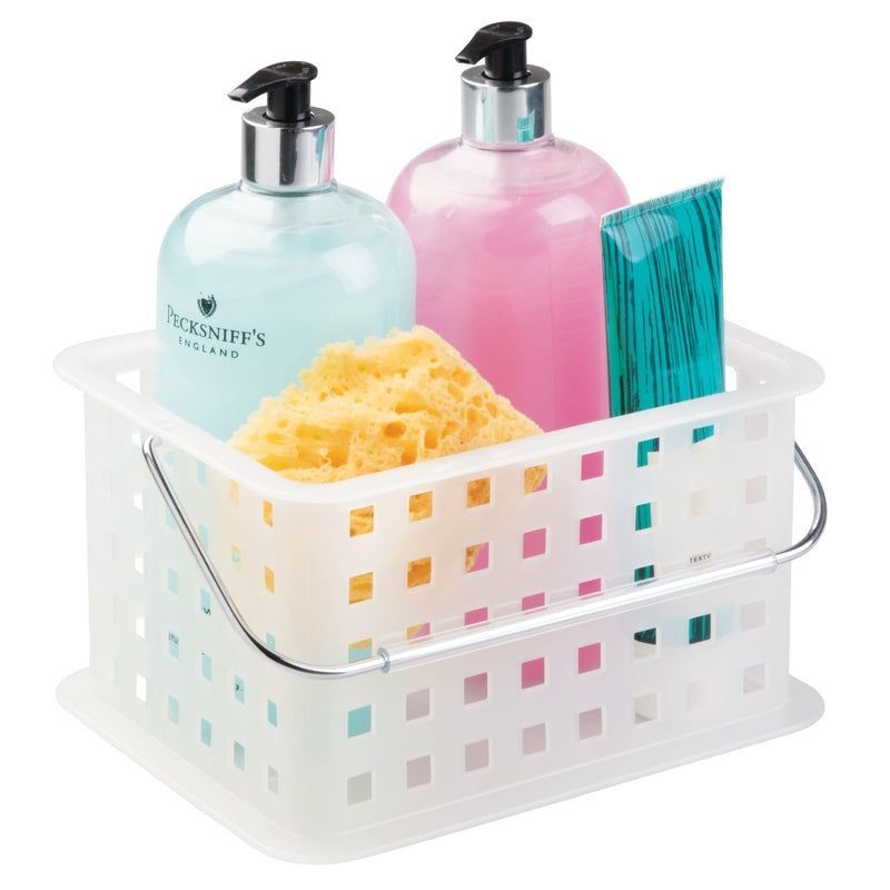 Clear Plastic Freestanding Shower Caddy with Handle