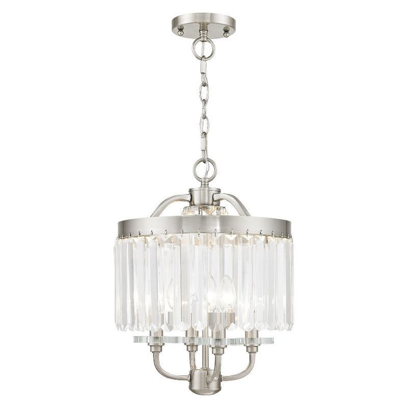 Brushed Nickel Crystal 4-Light Mini Chandelier