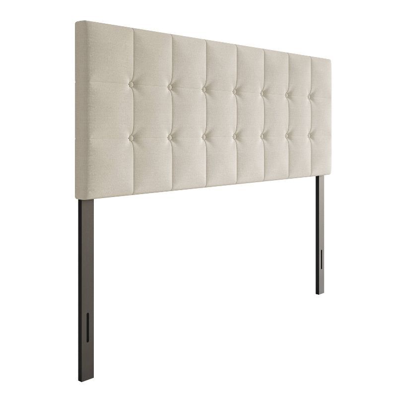 Warm Gray Twin Upholstered Button-Tufted Headboard