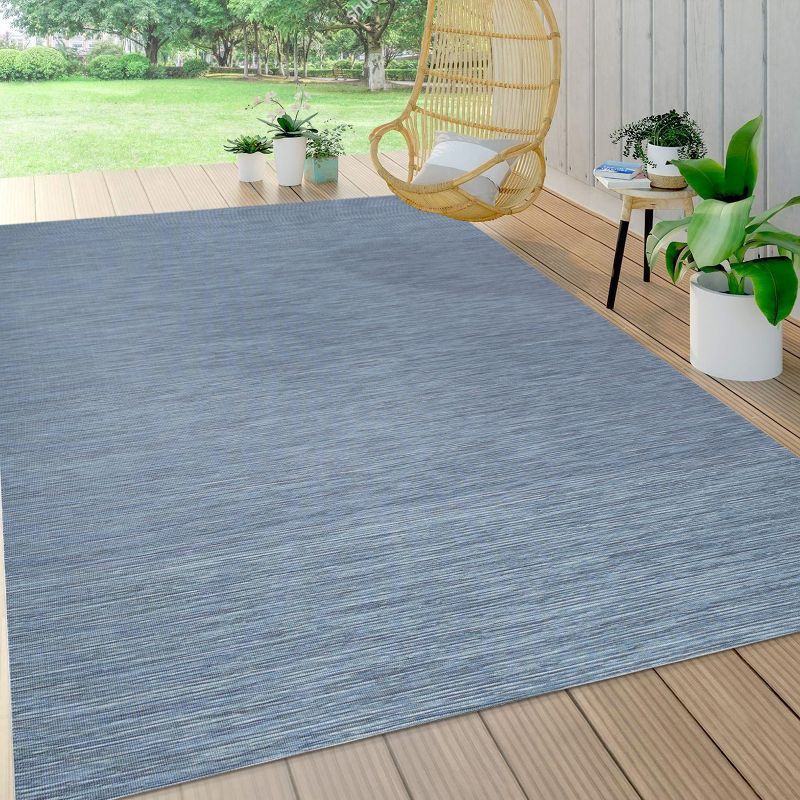 Ethan Blue Flatweave Synthetic 9' x 12' Area Rug