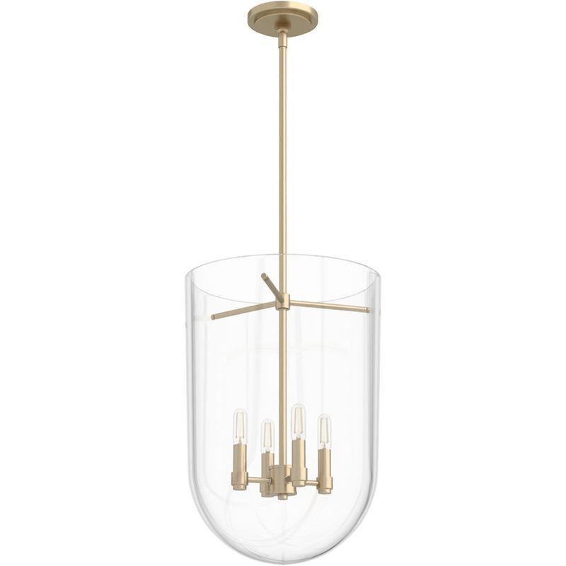 Alturas Gold Bell-Shaped Clear Glass Nickel Pendant Light