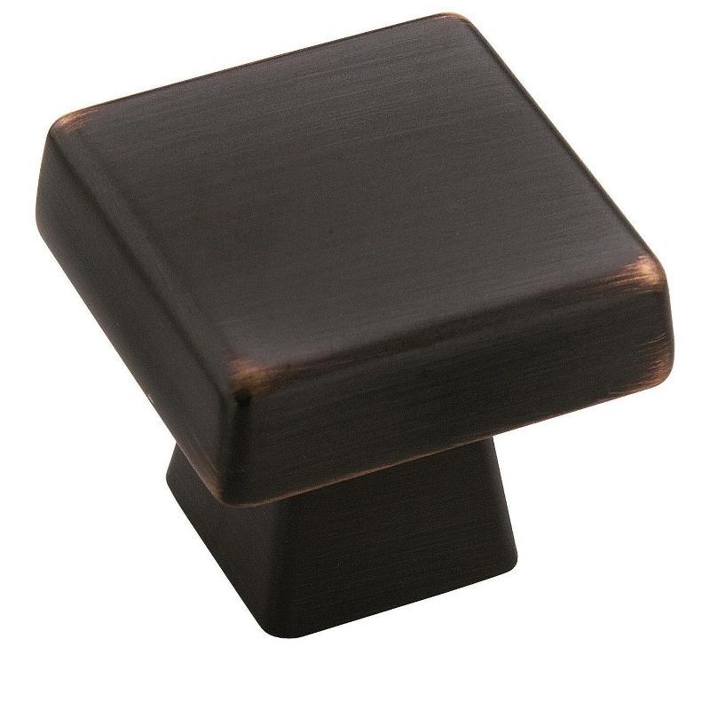 Blackrock Oil Rubbed Bronze Square Cabinet Knob with Mounting Hardware