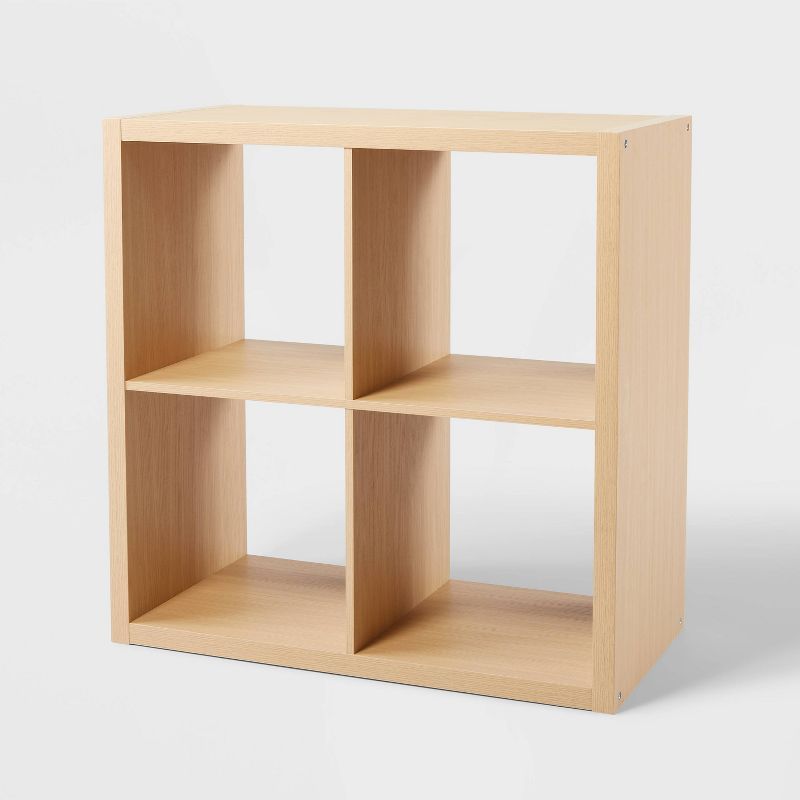 Natural 4-Cube Organizer Shelf Unit