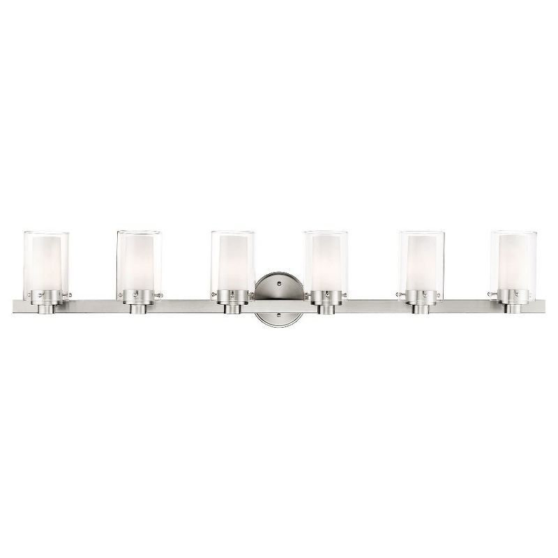 Brushed Nickel 6-Light Modern Bathroom Vanity Fixture