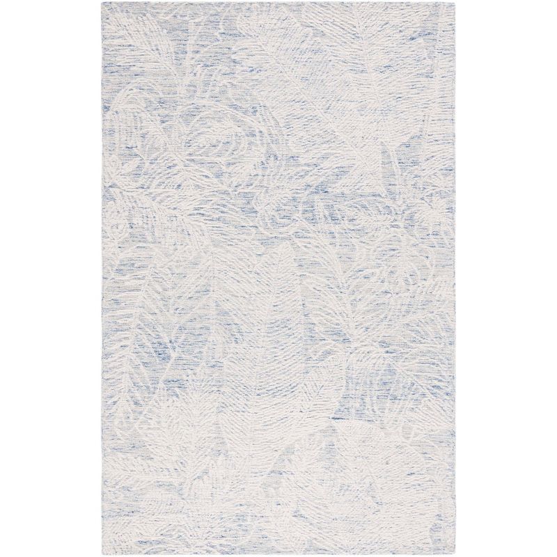 Metro Blue and Ivory Hand-Tufted Wool Area Rug