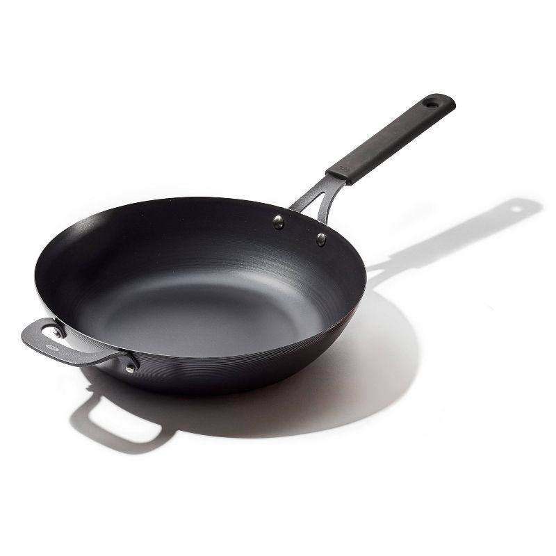 OXO 12" Black Carbon Steel Non-Stick Wok with Silicone Handle