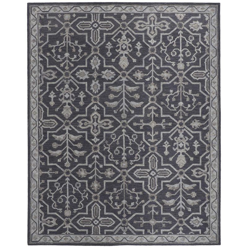 Hand-Tufted Persian-Style Wool Accent Rug in Heathered Gray