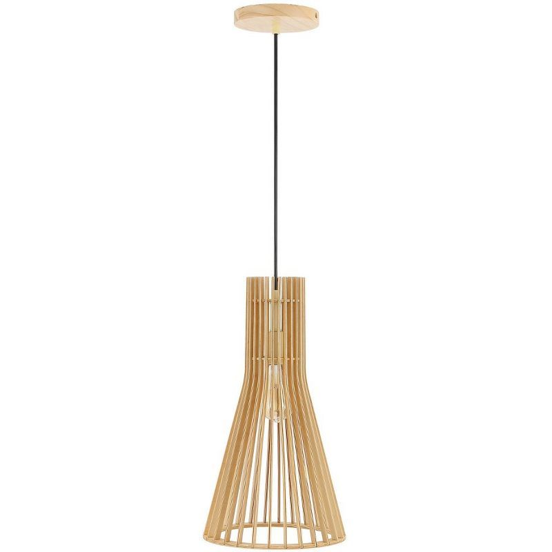 Sonjay 10" Extendable LED Pendant in Natural Brown