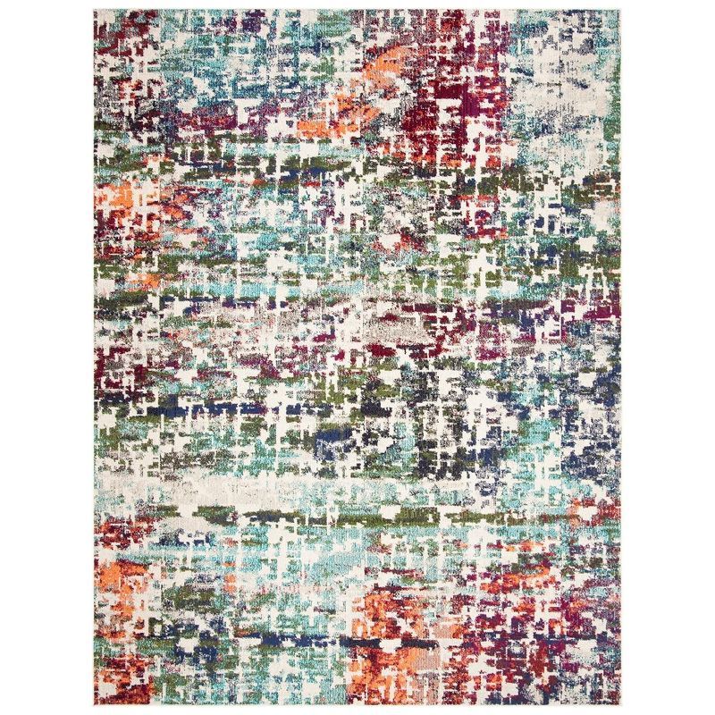 Metro-Mod Chic Blue/Green 8' x 10' Synthetic Easy-Care Area Rug