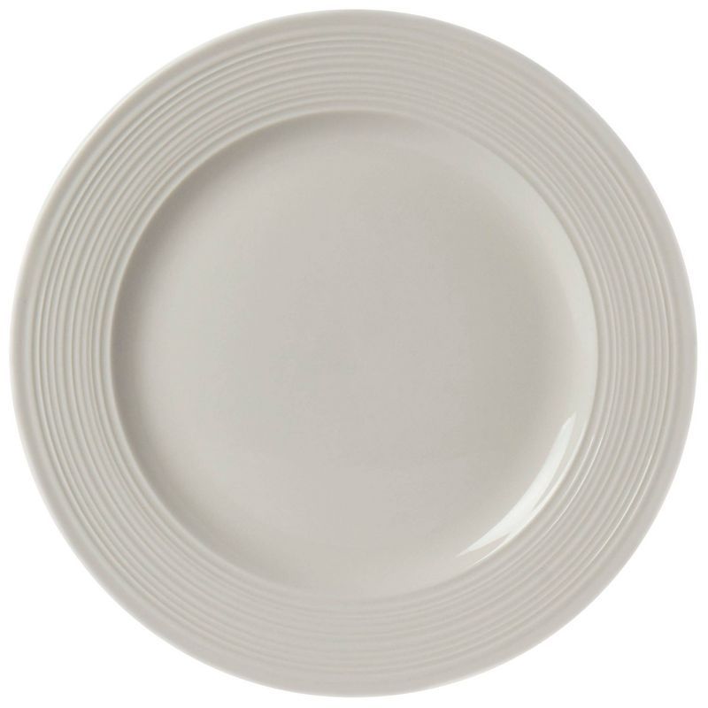 12-Piece White Porcelain Embossed Dinnerware Set