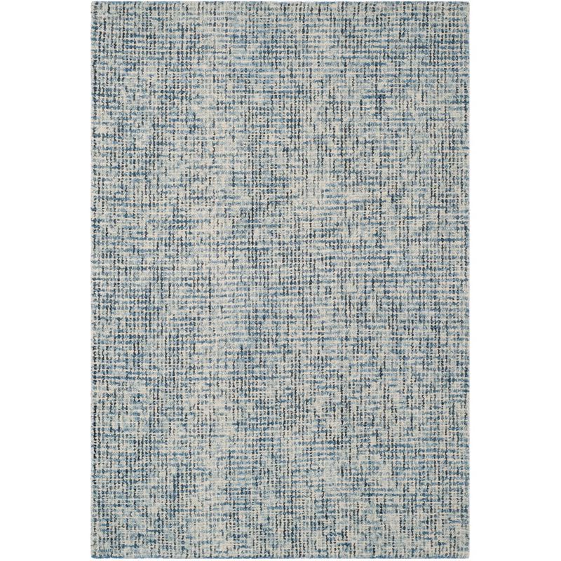 Handmade Abstract Wool Rug in Blue/Charcoal - 2'3" x 4'