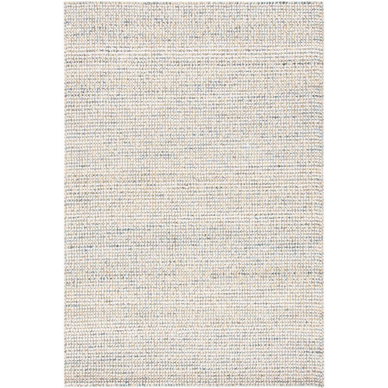 Vermont Hand-Knotted Blue Wool Area Rug, 6' x 9'