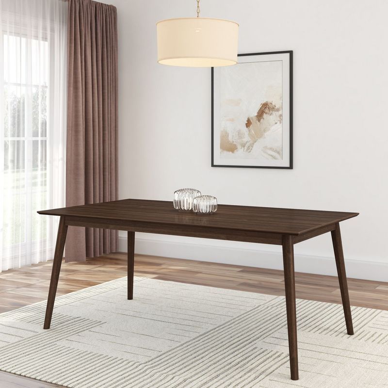 Walnut 72" Solid Wood Mid-Century Modern Dining Table