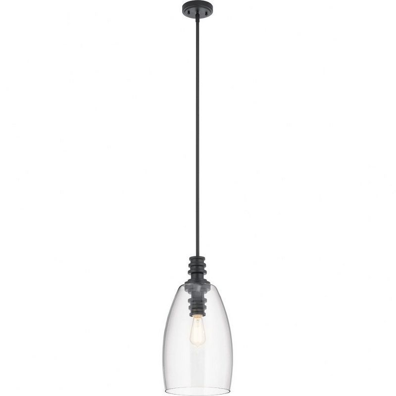 Lakum Pewter 10" Modern Glass Dome Pendant Light