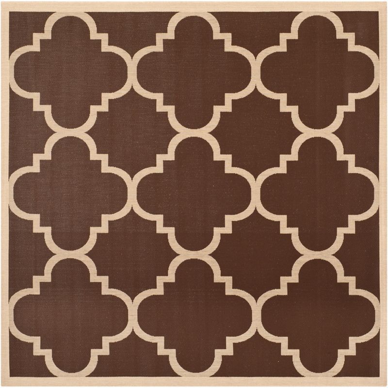 Modern Square Black 95" Synthetic Easy-Care Outdoor Rug