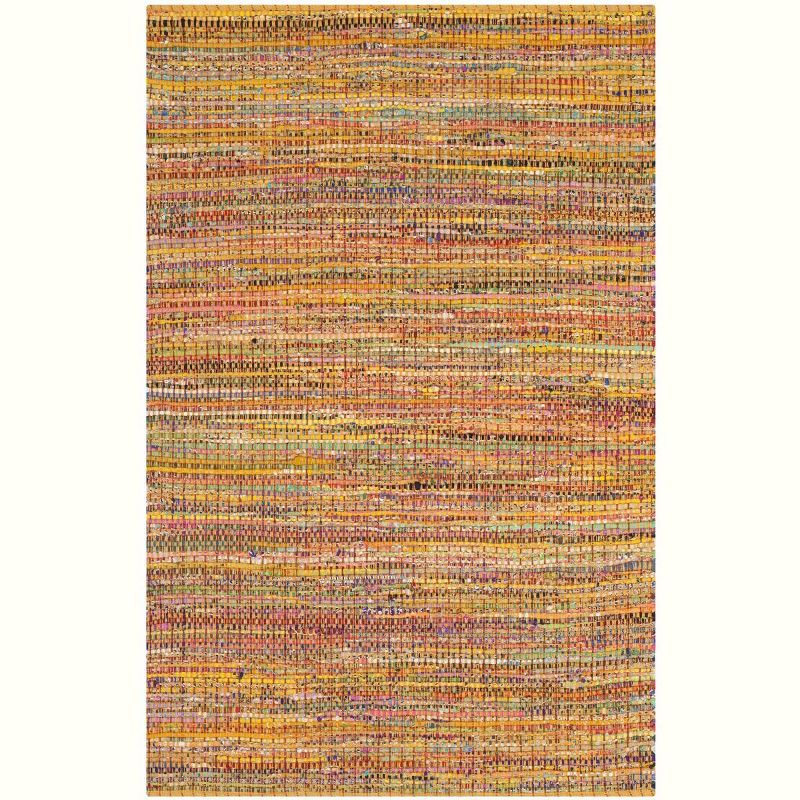 Yellow Multicolor Hand-Tufted Cotton 4' x 6' Area Rug