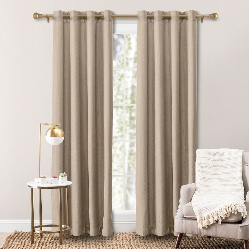 Natural Cotton Polyester Blackout Grommet Panel 54" x 63"