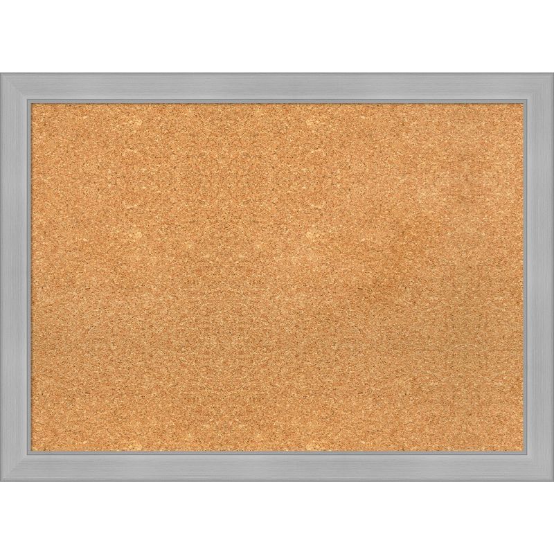 Vista Brushed Nickel Framed Natural Corkboard 31" x 23"