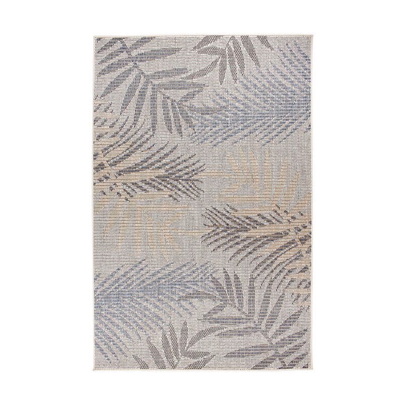 Cream 7'10" x 10' Synthetic Flat Woven Palm Frond Area Rug