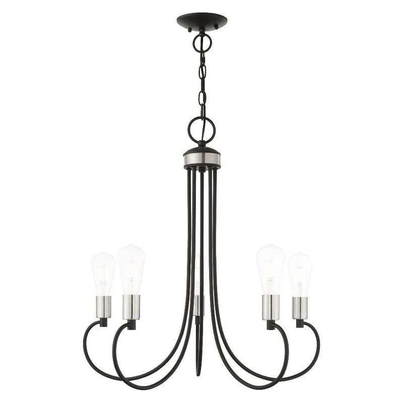 Black Crystal Mini 5-Light Candle Chandelier