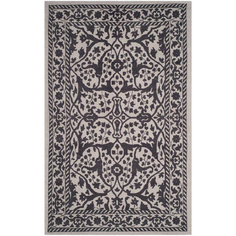 Handmade Silver and Grey Wool Tufted 4' x 6' Area Rug