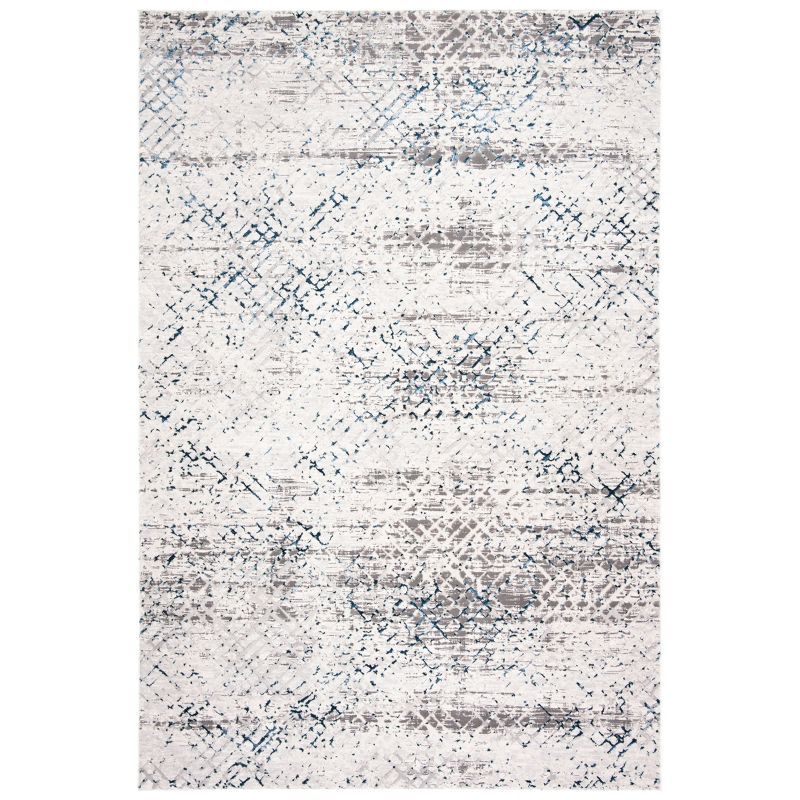 Elysian Abstract Splendor 4' Square Area Rug in Tonal Grey