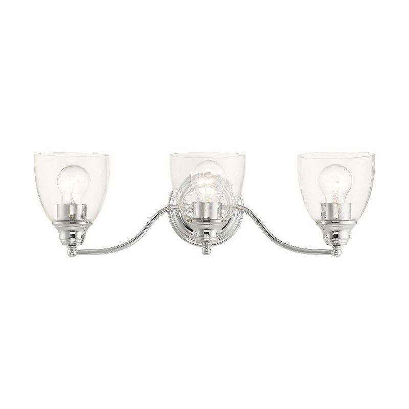 Montgomery Polished Chrome 3-Light Bathroom Vanity Sconce