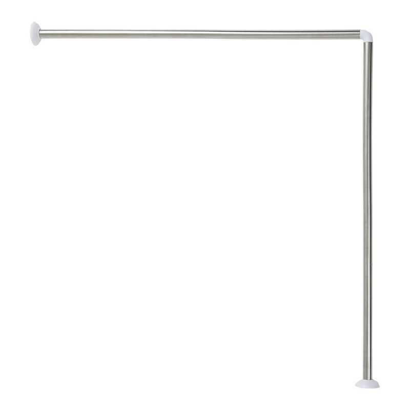 35.4'' Stainless Steel Wall-Mounted L-Shaped Shower Curtain Rod