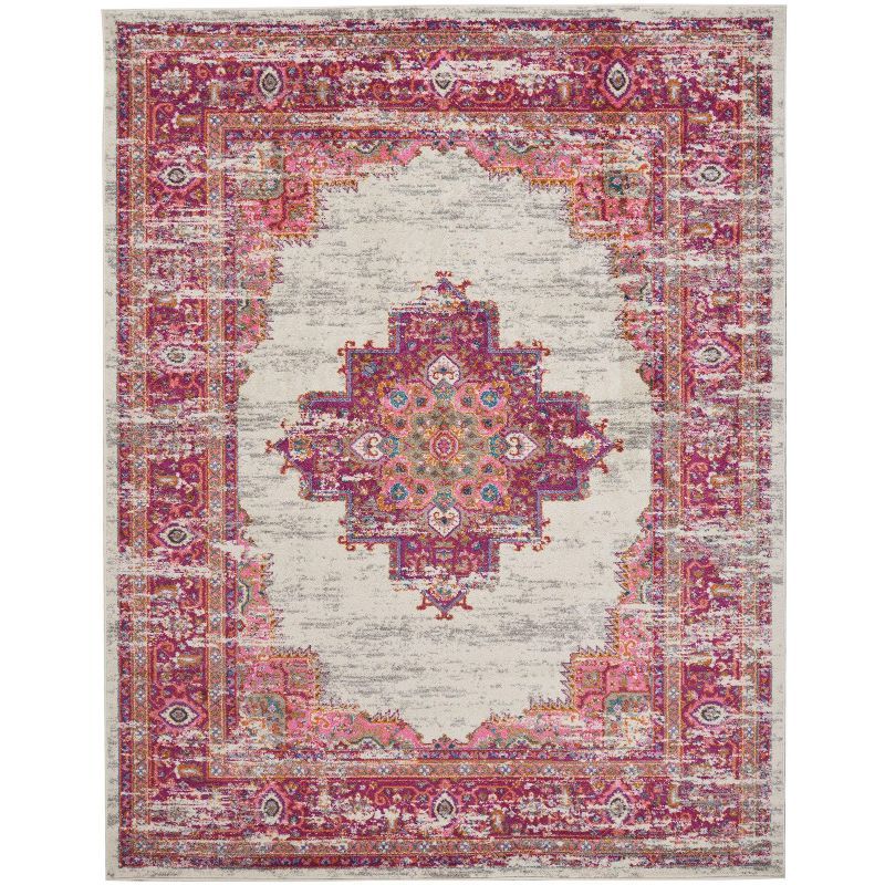 Ivory Elegance Synthetic 8' x 10' Reversible Geometric Rug